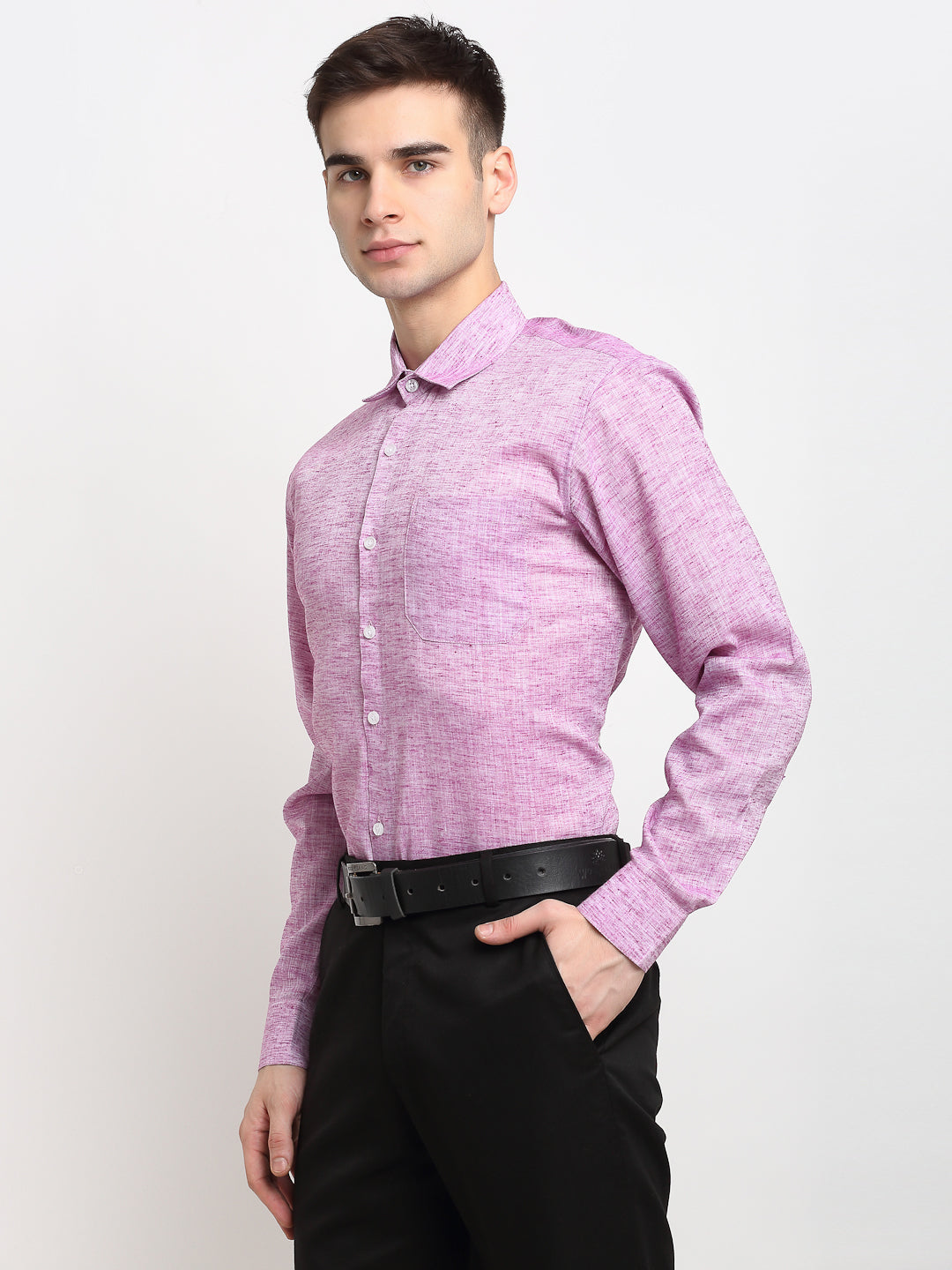 Men's Purple Solid Cotton Formal Shirt ( SF 782Purple )