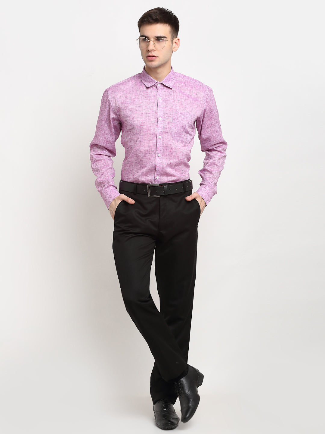 Men's Purple Solid Cotton Formal Shirt ( SF 782Purple )