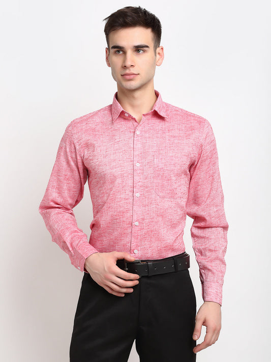 Men's Red Solid Cotton Formal Shirt ( SF 782Red )