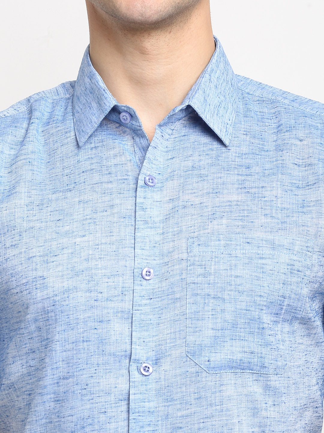 Men's Blue Solid Cotton Half Sleeves Formal Shirt ( SF 783Blue )