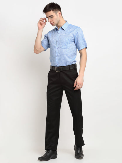 Men's Blue Solid Cotton Half Sleeves Formal Shirt ( SF 783Blue )