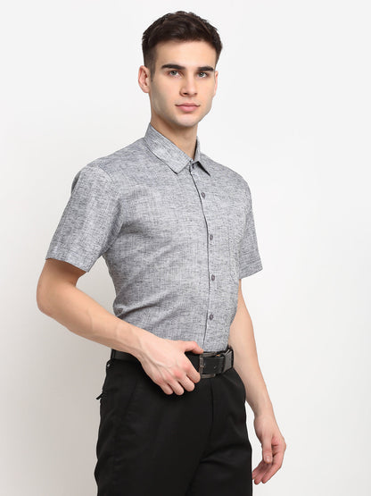 Men's Grey Solid Cotton Half Sleeves Formal Shirt ( SF 783Grey )