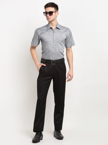 Men's Grey Solid Cotton Half Sleeves Formal Shirt ( SF 783Grey )