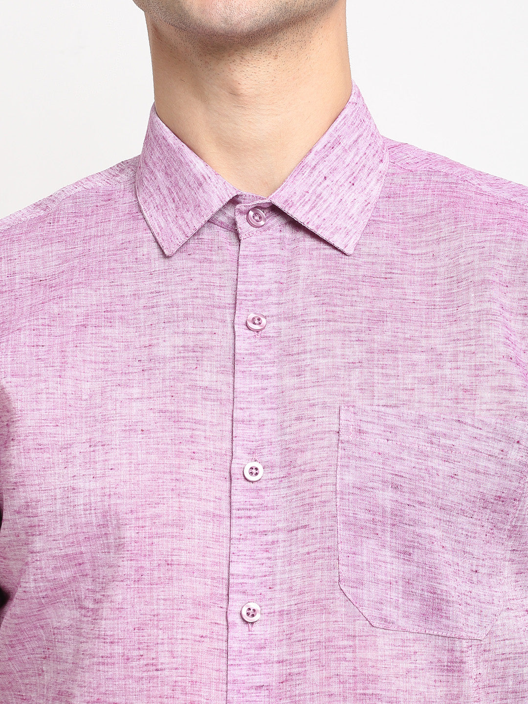 Men's Purple Solid Cotton Half Sleeves Formal Shirt ( SF 783Purple )