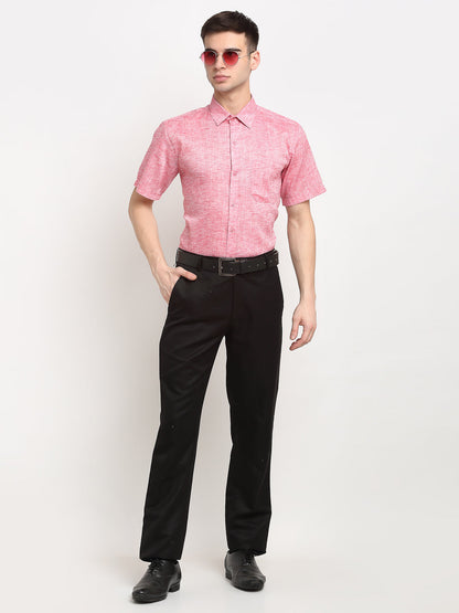 Men's Red Solid Cotton Half Sleeves Formal Shirt ( SF 783Red )