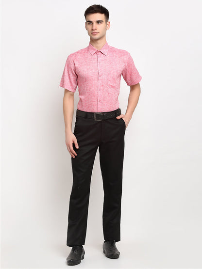 Men's Red Solid Cotton Half Sleeves Formal Shirt ( SF 783Red )