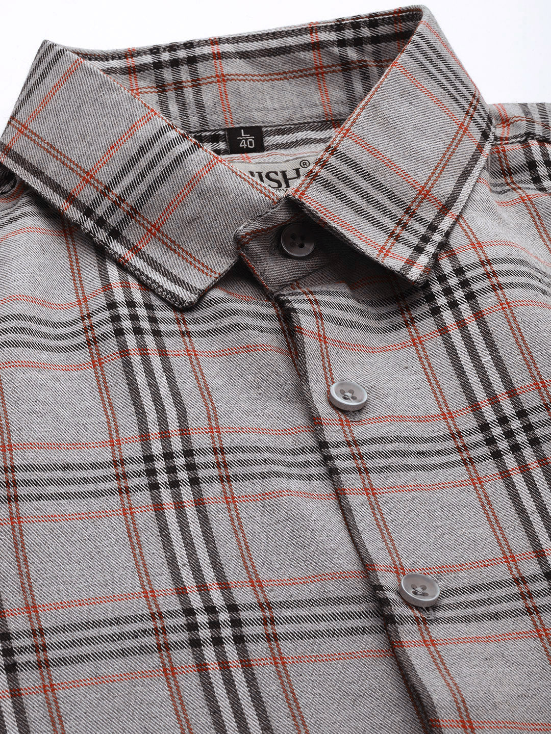 Men's Cotton Checked Formal Shirts ( SF 793Grey )