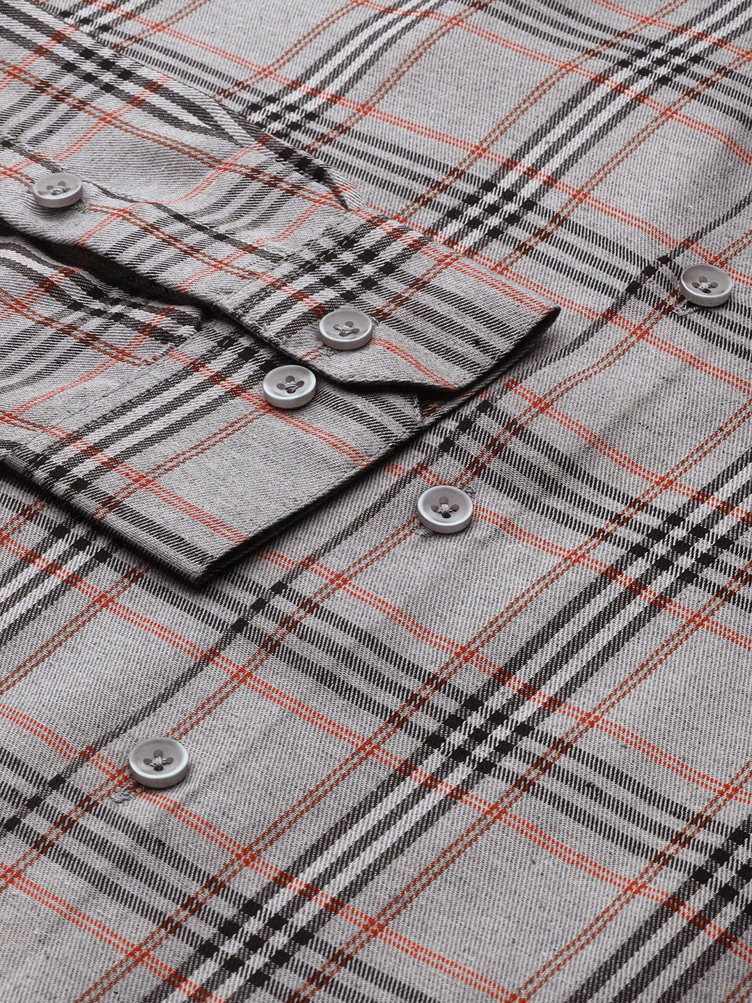 Men's Cotton Checked Formal Shirts ( SF 793Grey )