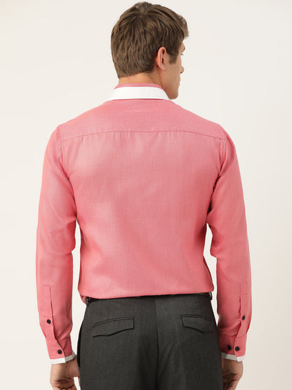 Men's  Cotton Solid Formal Shirts ( SF 796Red )