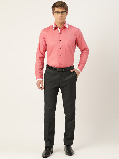 Men's  Cotton Solid Formal Shirts ( SF 796Red )