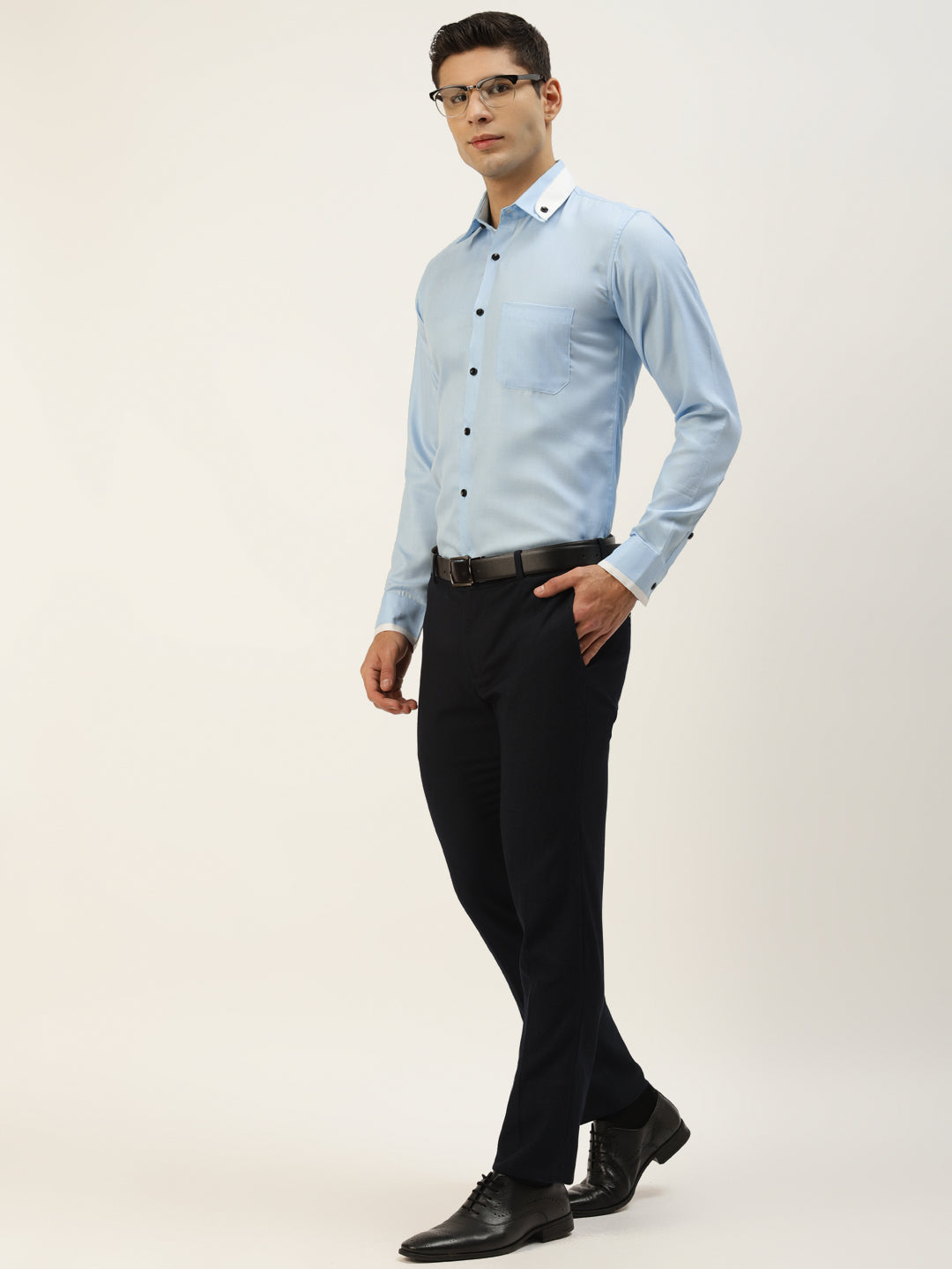 Men's  Cotton Solid Formal Shirts ( SF 796Sky )