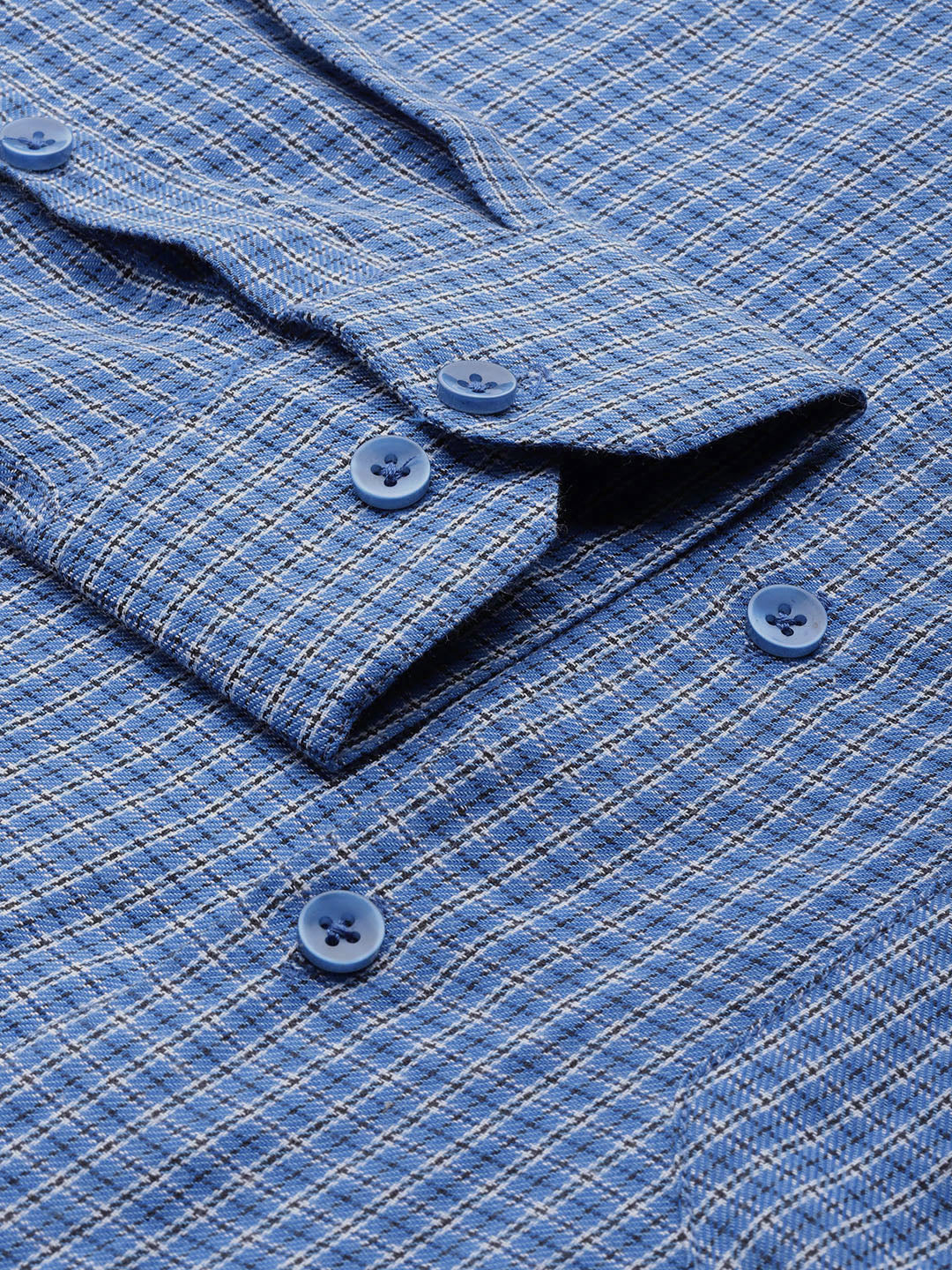 Men's Cotton Checked Formal Shirts ( SF 804Blue )