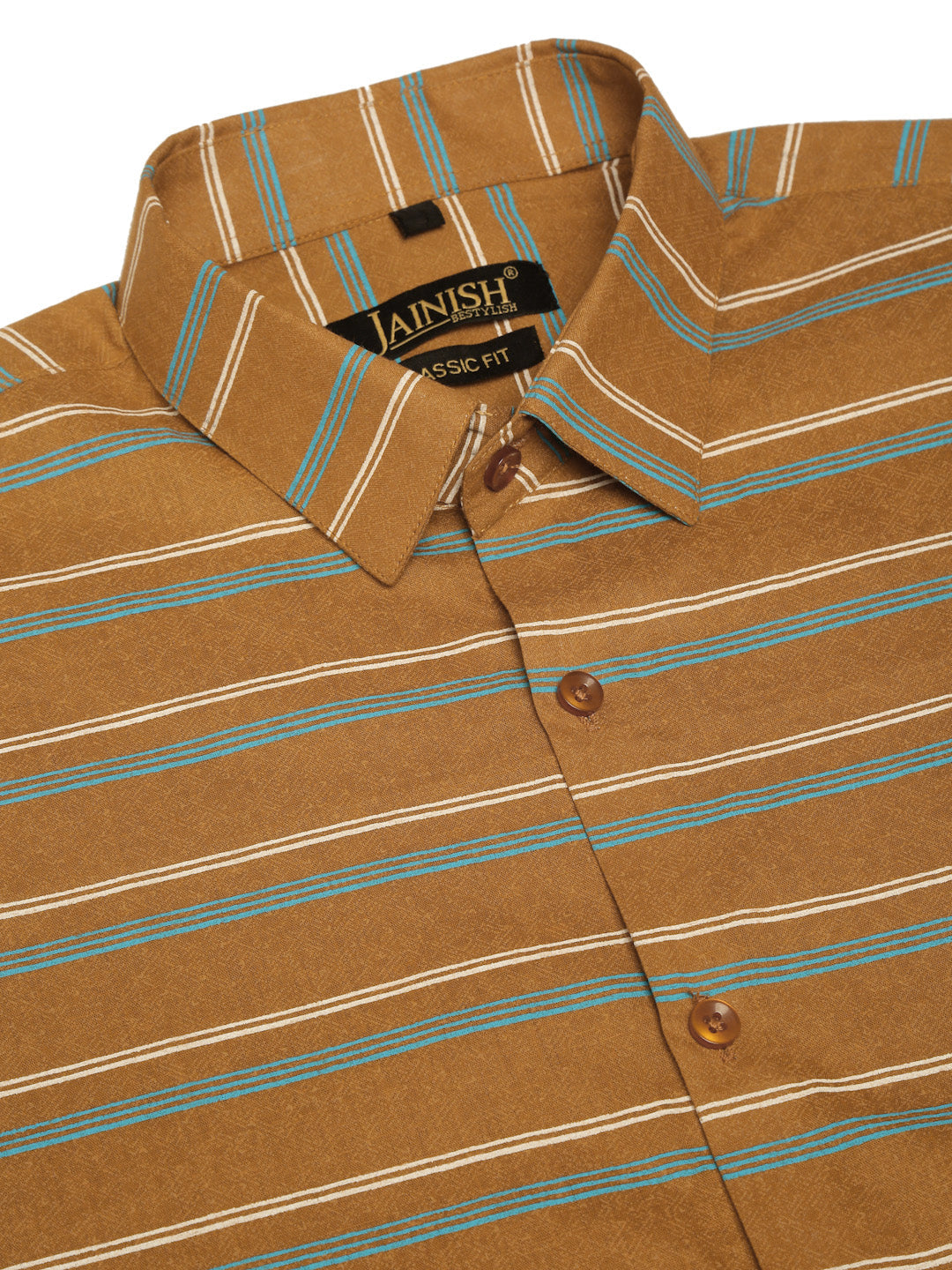 Men's  Cotton Striped Formal Shirts ( SF 820Mustard )