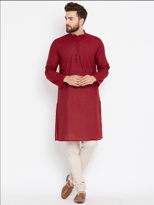 Men's Deep Maroon Kurta