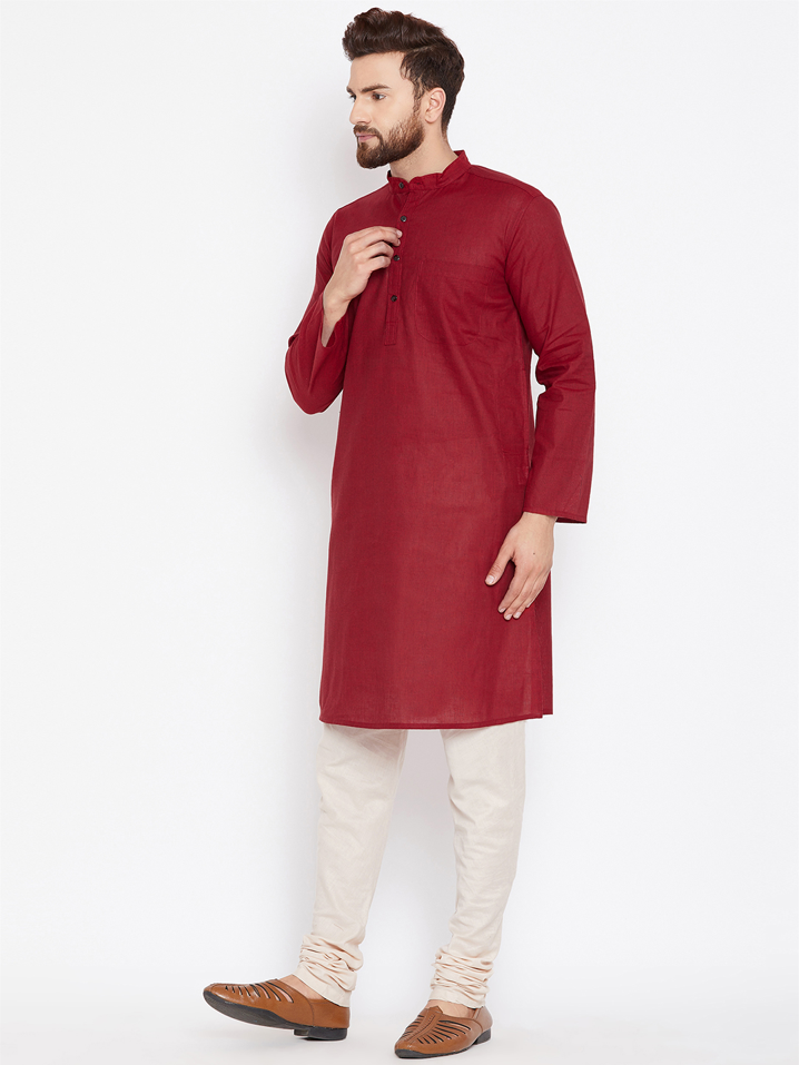 Men's Deep Maroon Kurta