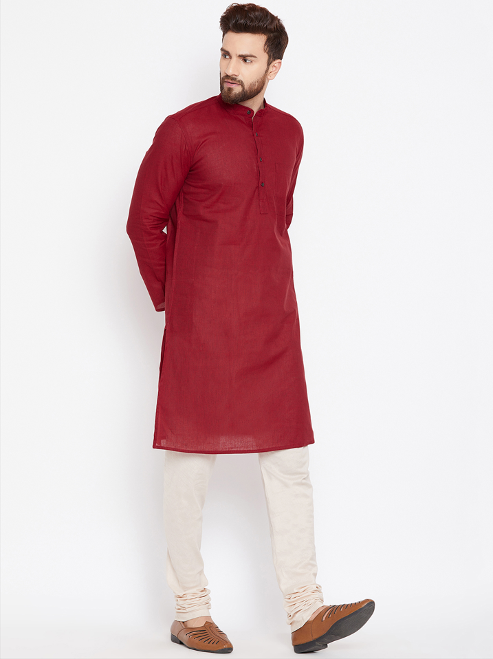 Men's Deep Maroon Kurta