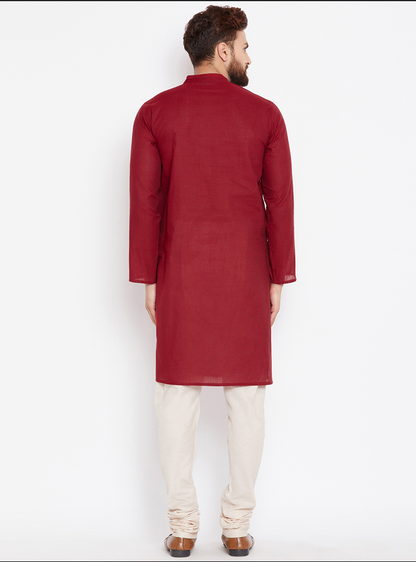 Men's Deep Maroon Kurta