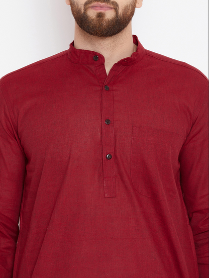 Men's Deep Maroon Kurta