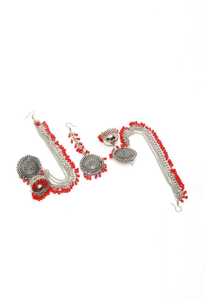 Bahubali Earrings & Tika Jker_145