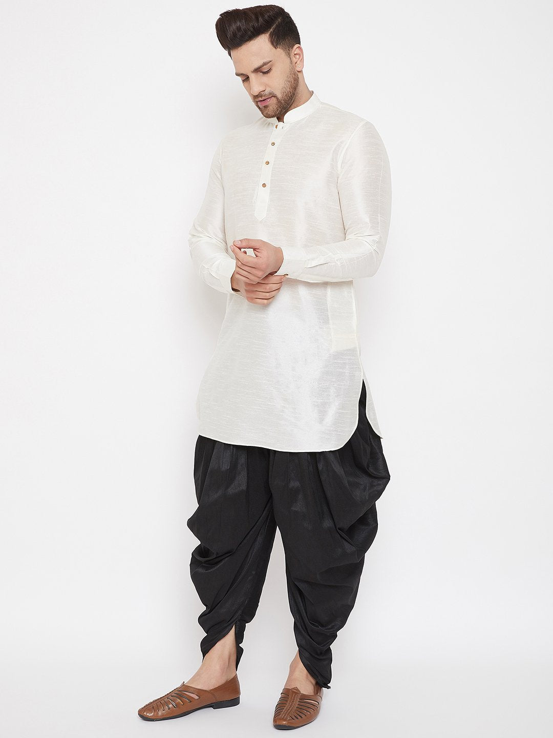 Men's Black Cowl Dhoti