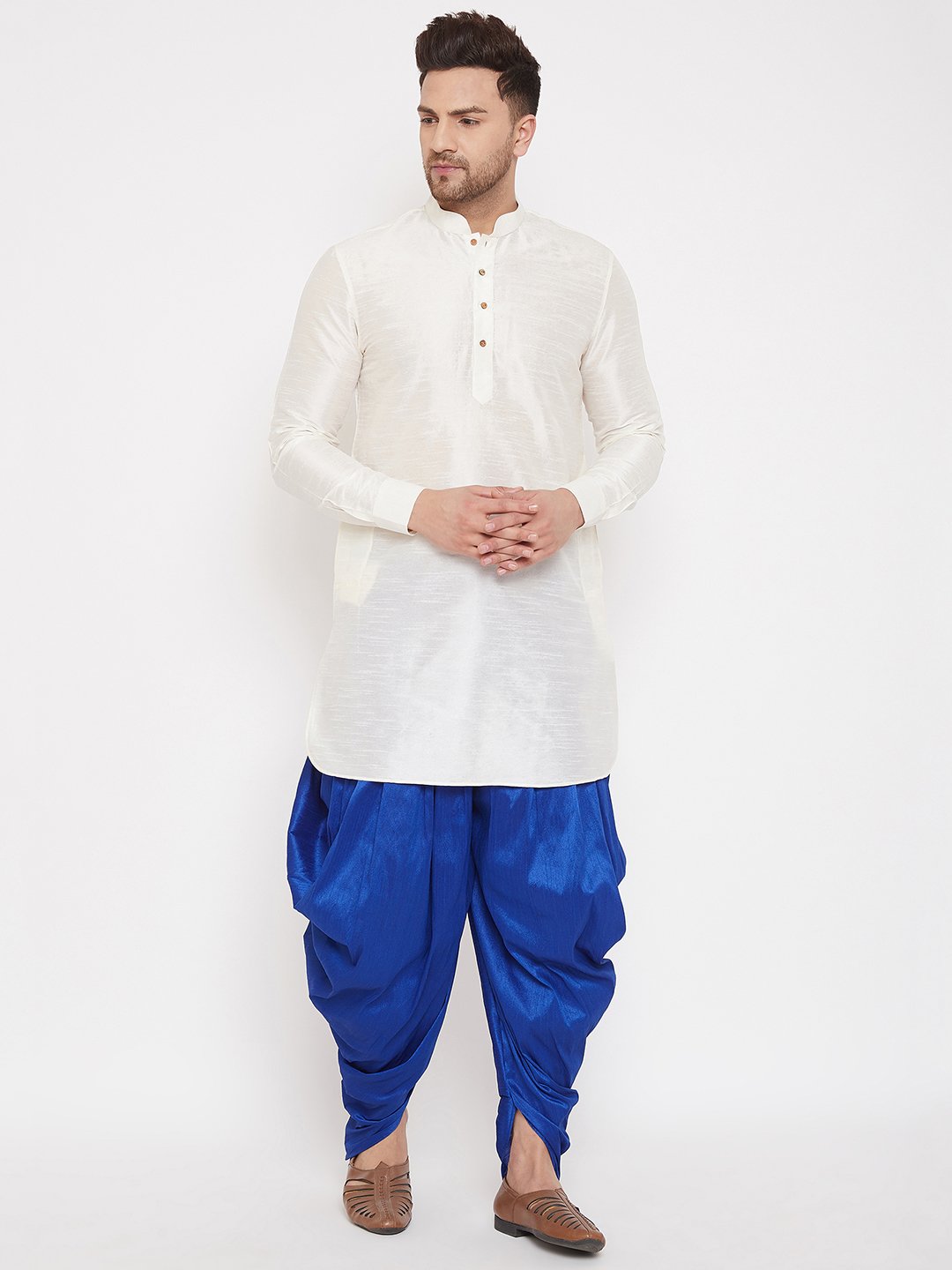 Men's Blue Cowl Dhoti