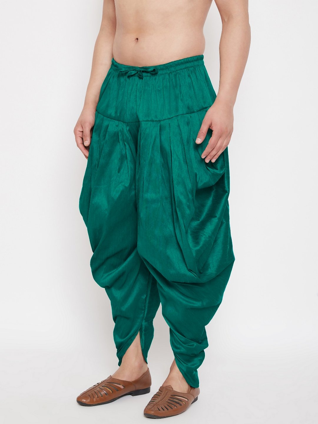 Men's Green Cowl Dhoti