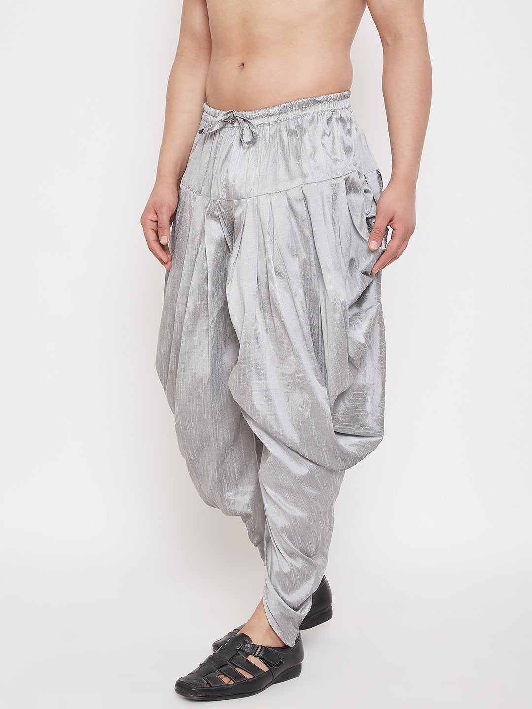 Men's Grey Cowl Dhoti