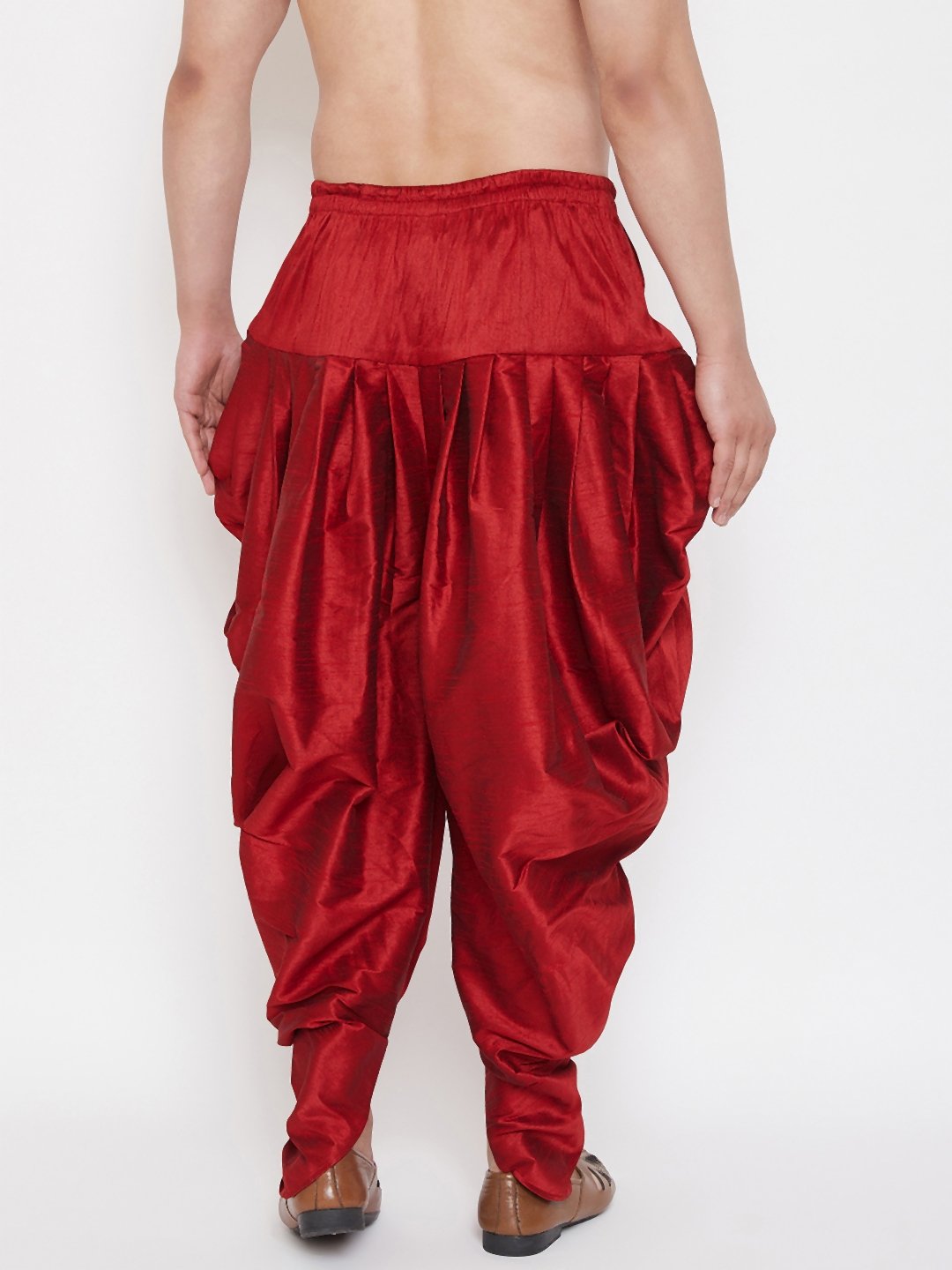 Men's Maroon Cowl Dhoti