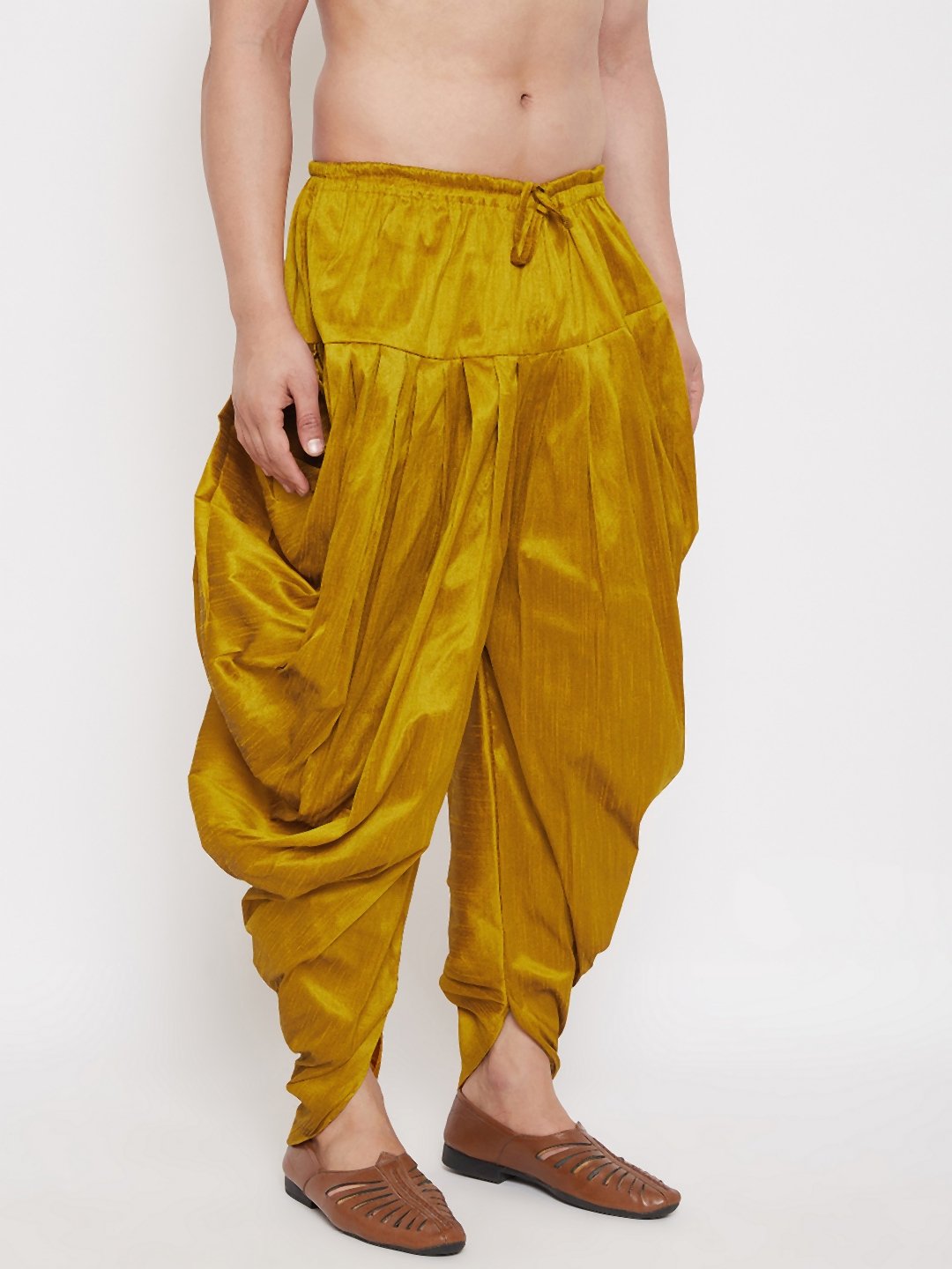 Men's Mustard Cowl Dhoti