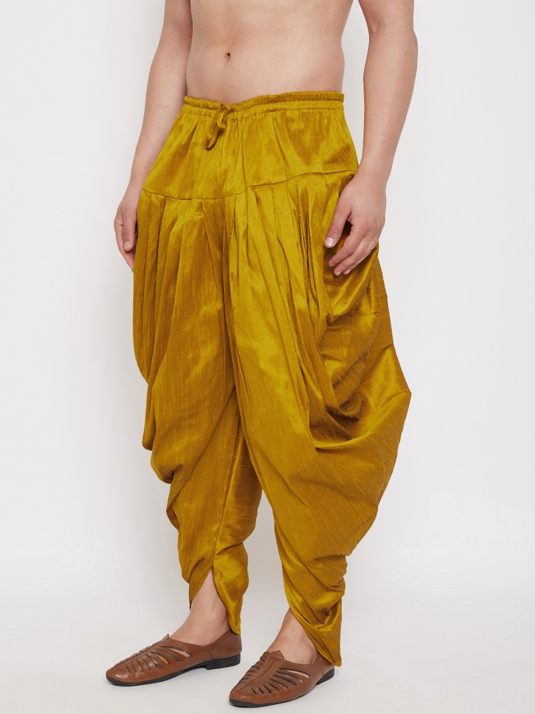 Men's Mustard Cowl Dhoti