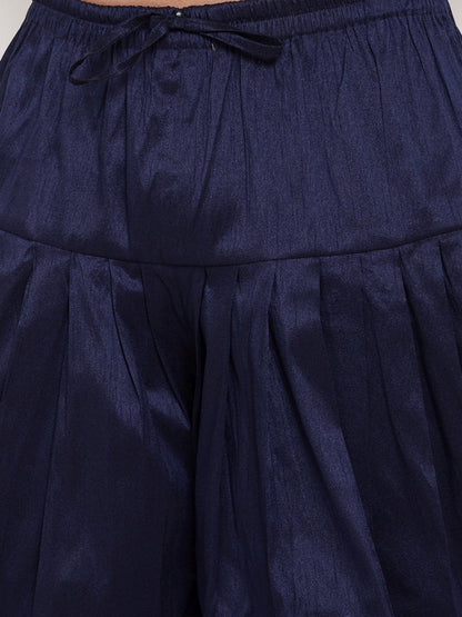 Men's Navy Blue Cowl Dhoti