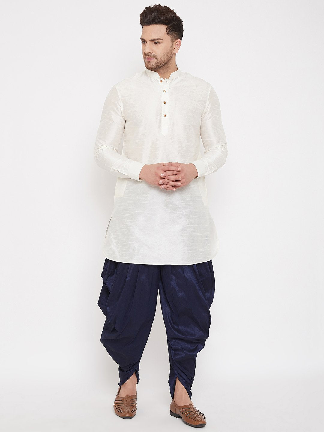 Men's Navy Blue Cowl Dhoti