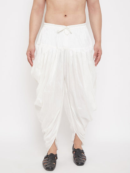 Men's White Cowl Dhoti