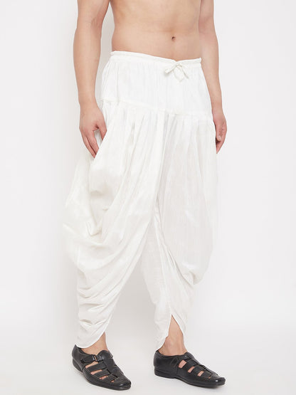 Men's White Cowl Dhoti