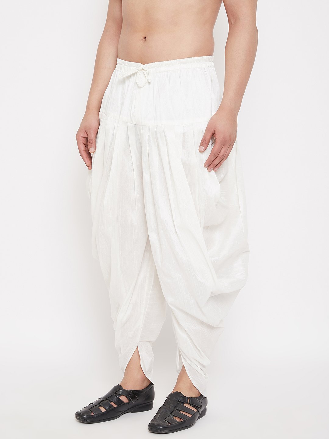 Men's White Cowl Dhoti