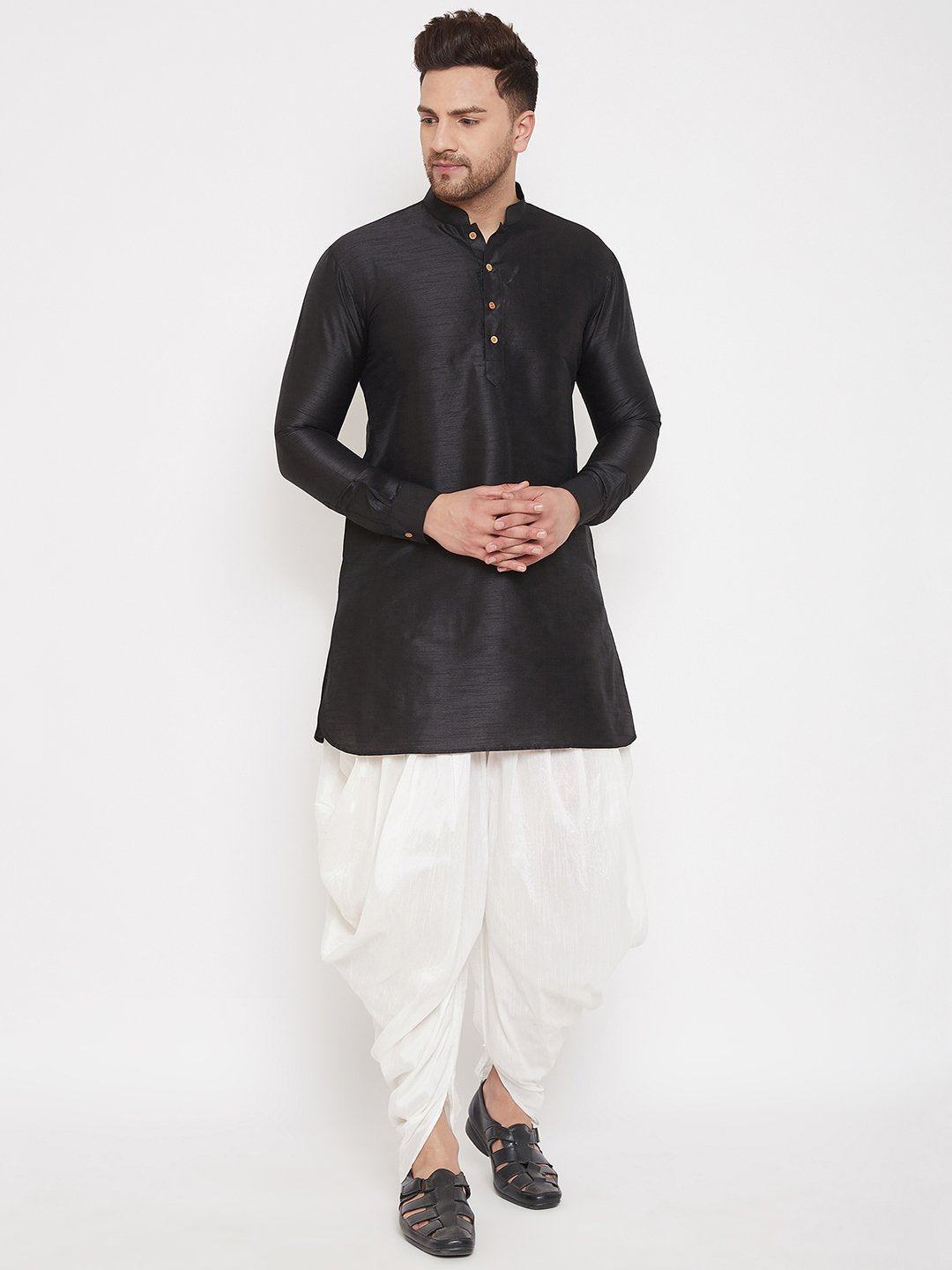 Men's White Cowl Dhoti