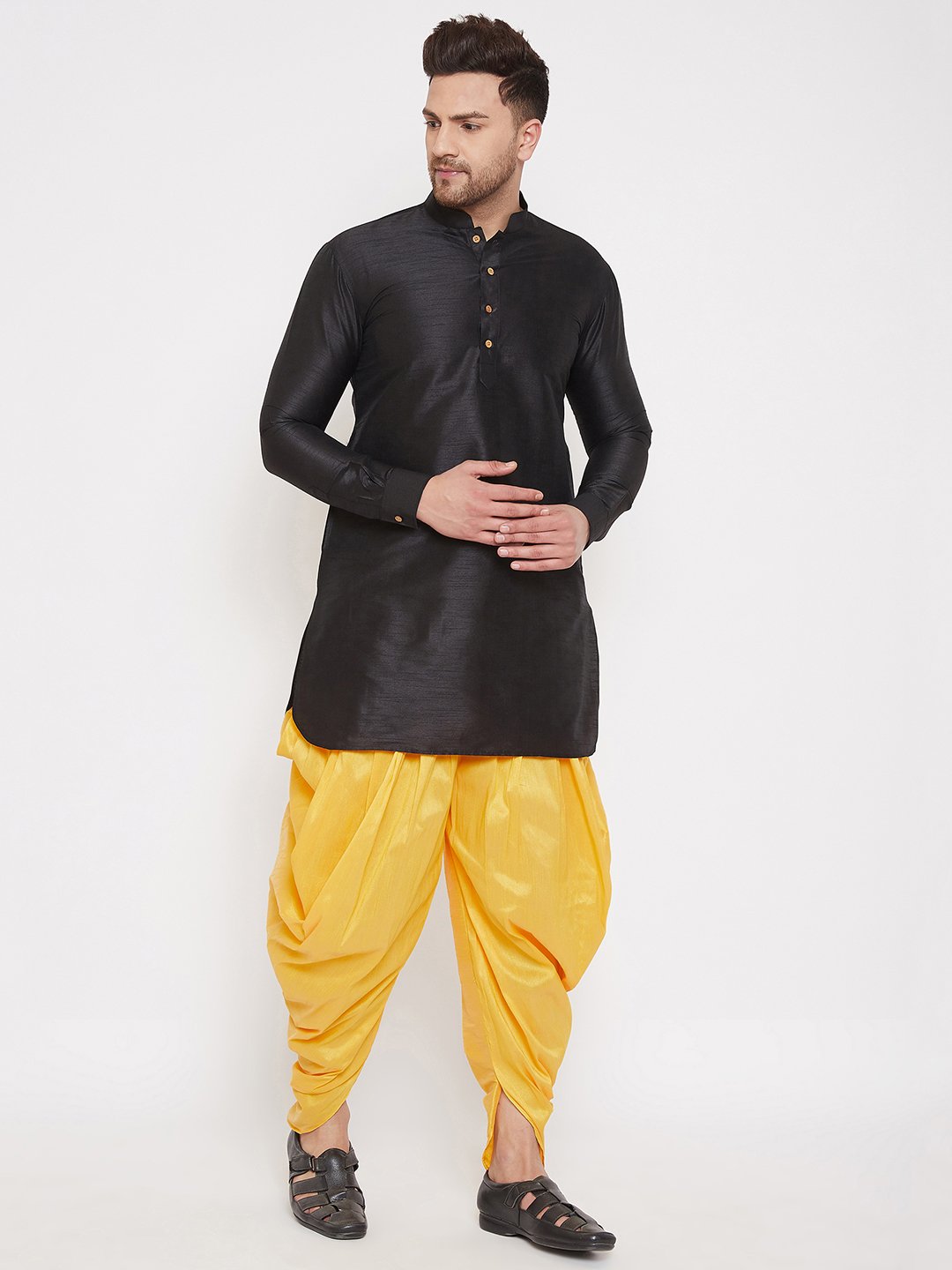 Men's Yellow Cowl Dhoti