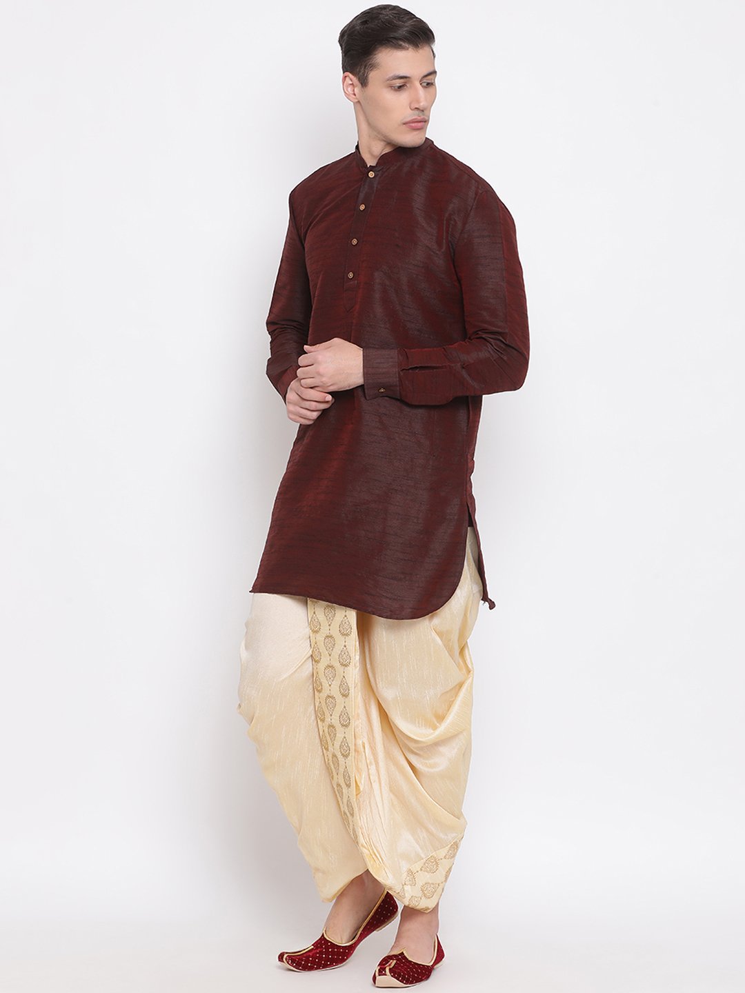 Men's Gold Embroidered Dhoti Pant