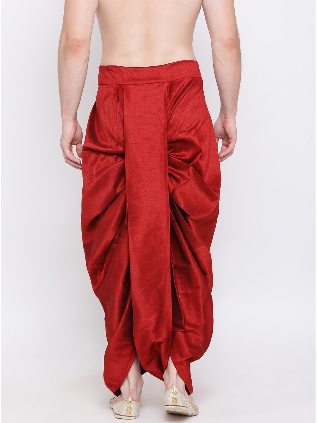 Men's Maroon Embroidered Dhoti Pant