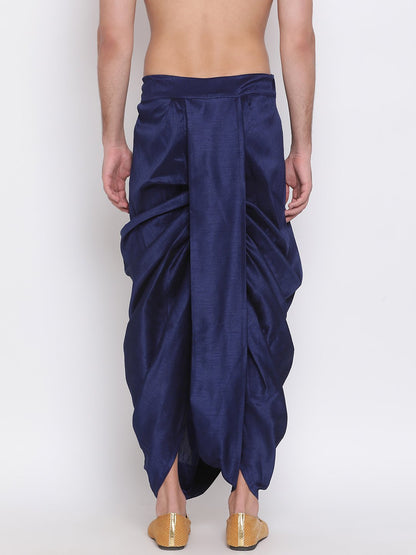 Men's Navy Blue Embroidered Dhoti Pant