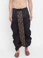 Men's Black Silk Blend Embroidered Dhoti