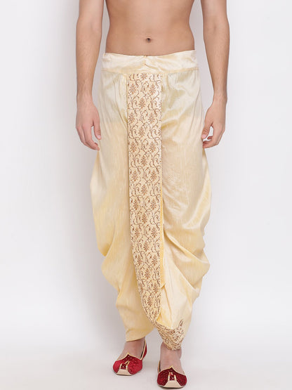 Men's Gold Embroidered Dhoti Pant