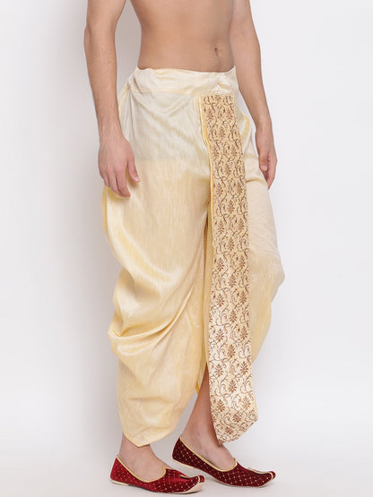 Men's Gold Embroidered Dhoti Pant