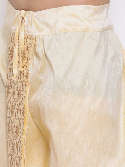 Men's Gold Embroidered Dhoti Pant