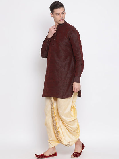 Men's Gold Embroidered Dhoti Pant