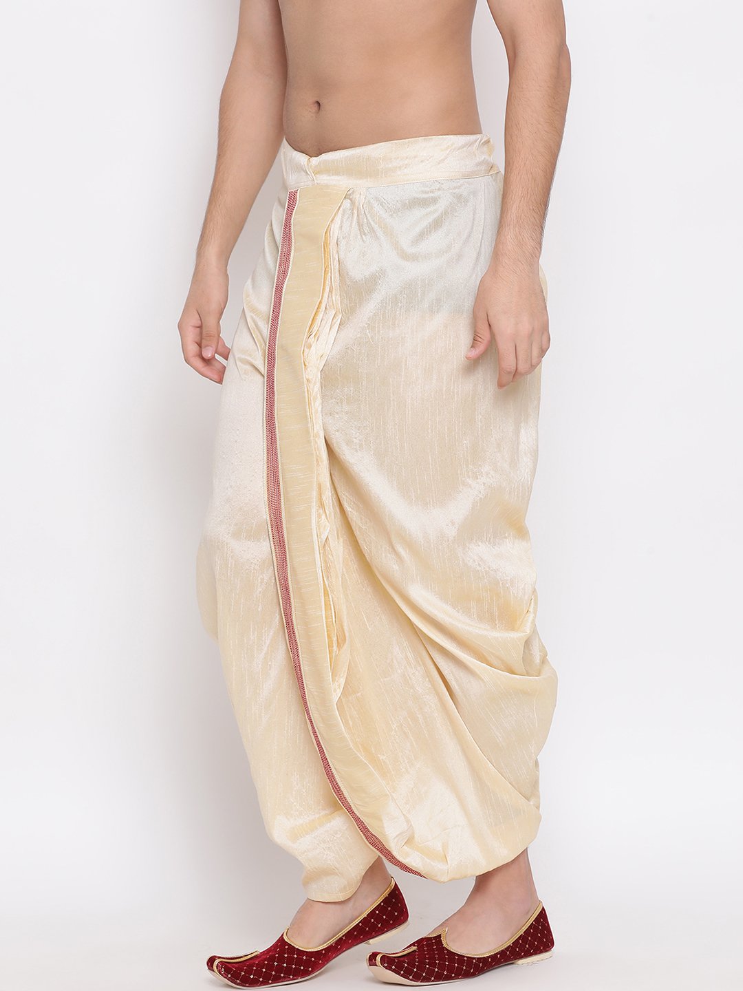 Men's Gold Embroidered Dhoti Pant