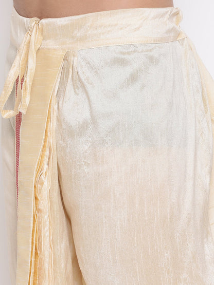 Men's Gold Embroidered Dhoti Pant