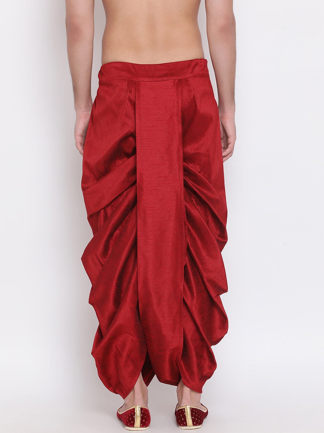 Men's Maroon Embroidered Dhoti Pant