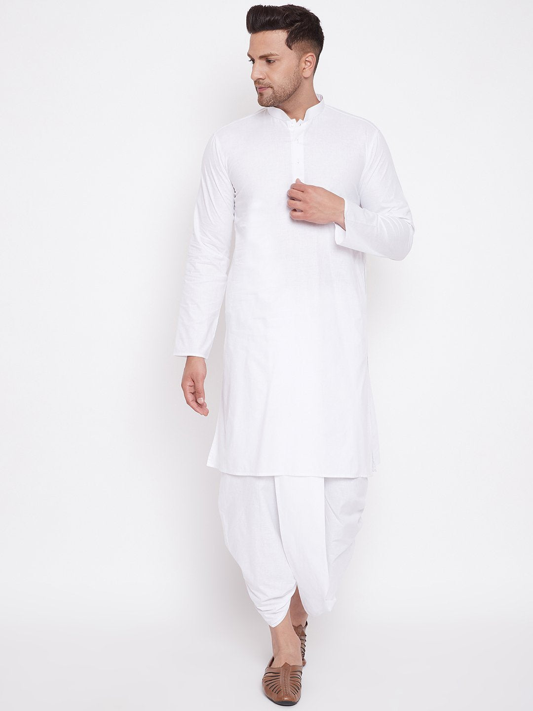 Men's White Traditional Dhoti