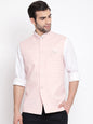 Men's Pink Checkered Classic Linen Nehru Jacket